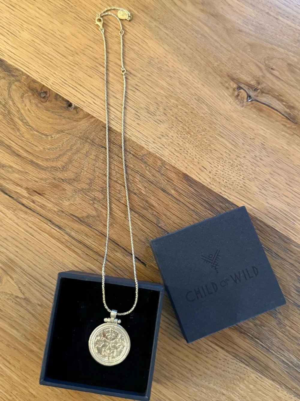 Child of Wild Gold Round Medallion Necklace